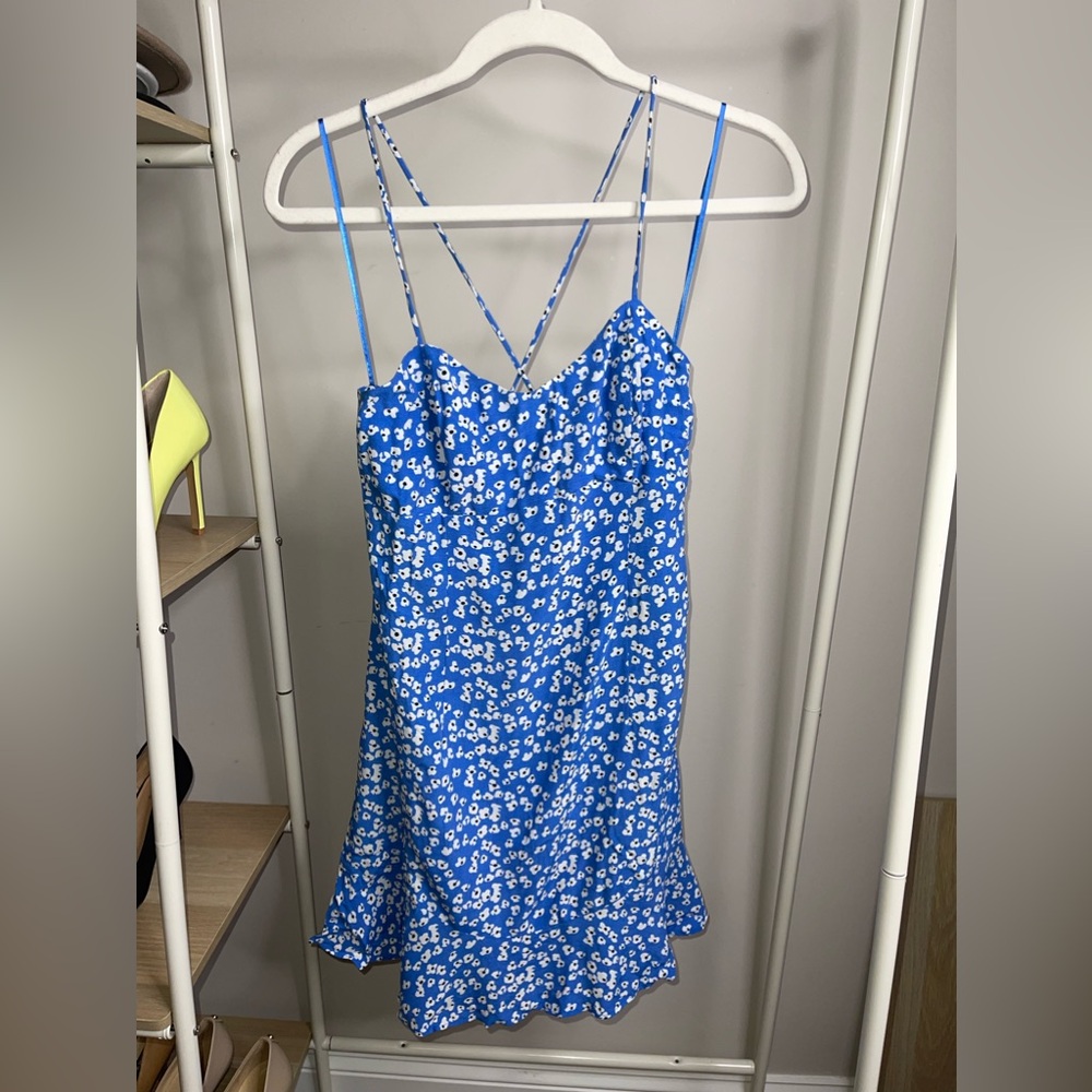 Zara blue floral sundress NWT size M